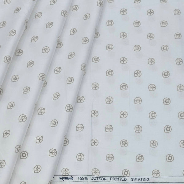Shirt Fabric Raymond Giza Cotton Printed Colour Brown N White