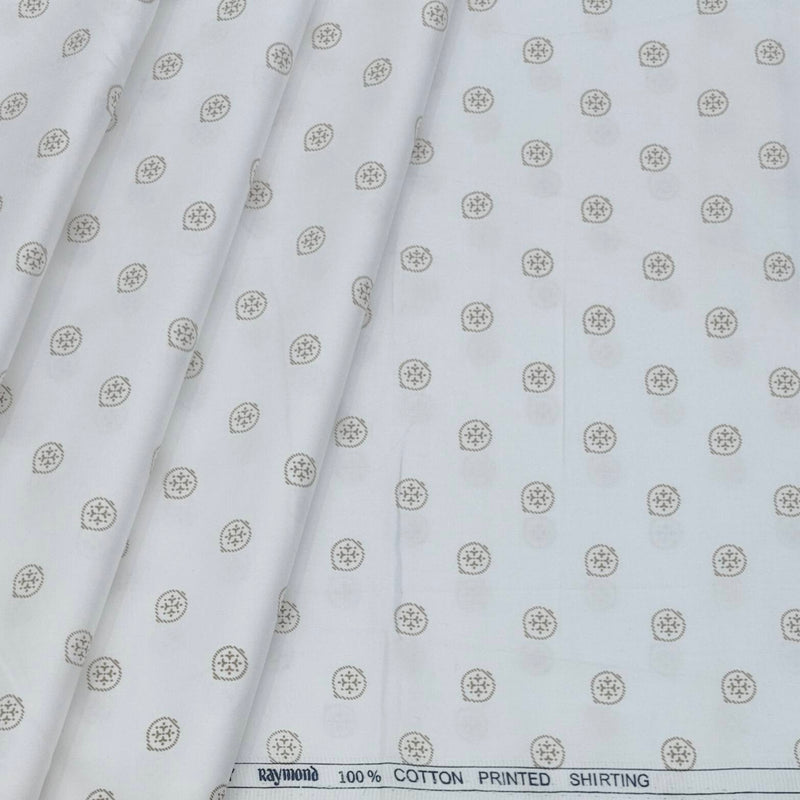 Shirt Fabric Raymond Giza Cotton Printed Colour Brown N White