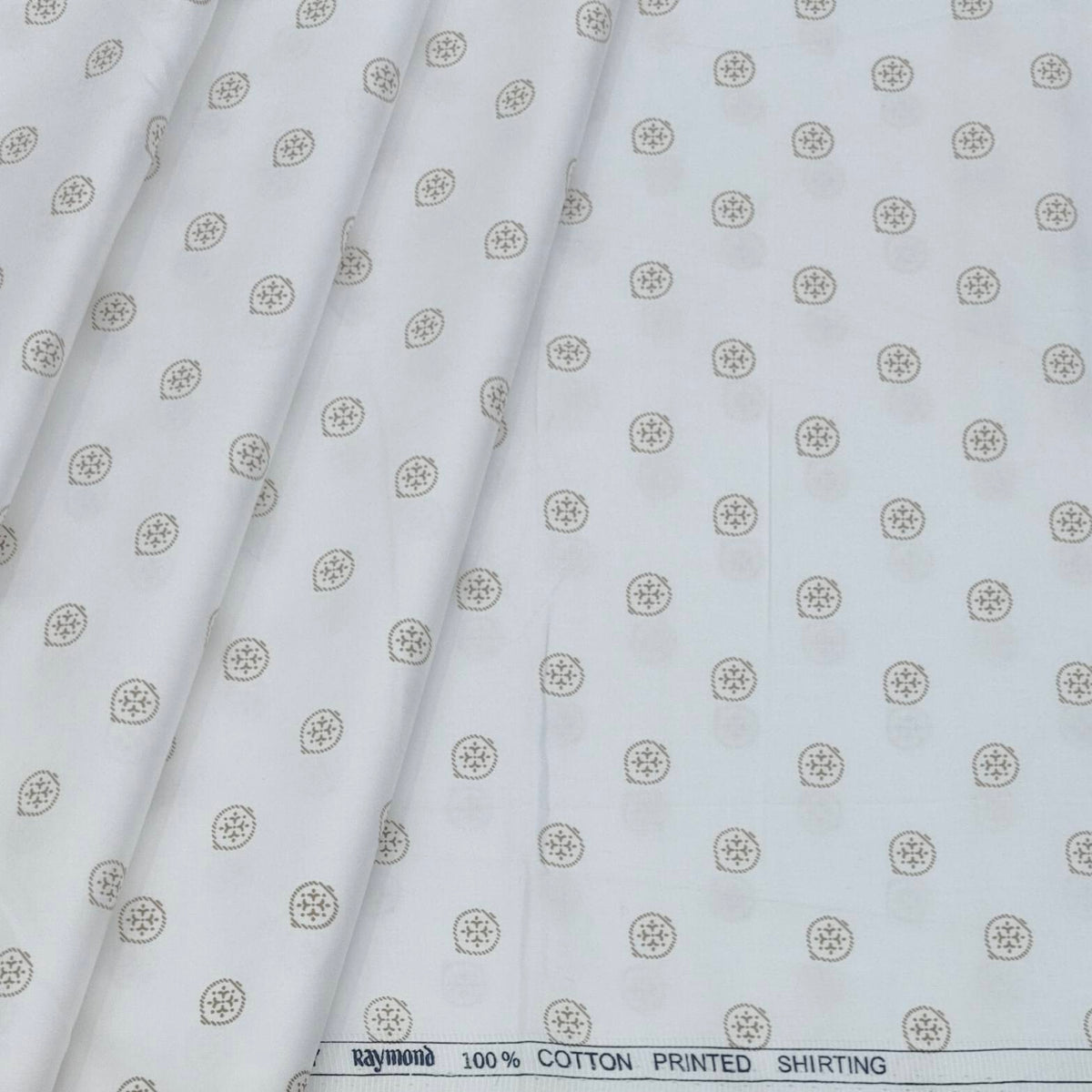 Shirt Fabric Raymond Giza Cotton Printed Colour Brown N White