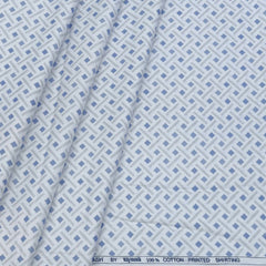 Shirt Fabric Raymond Giza Cotton Printed Colour Blue N Light Grey