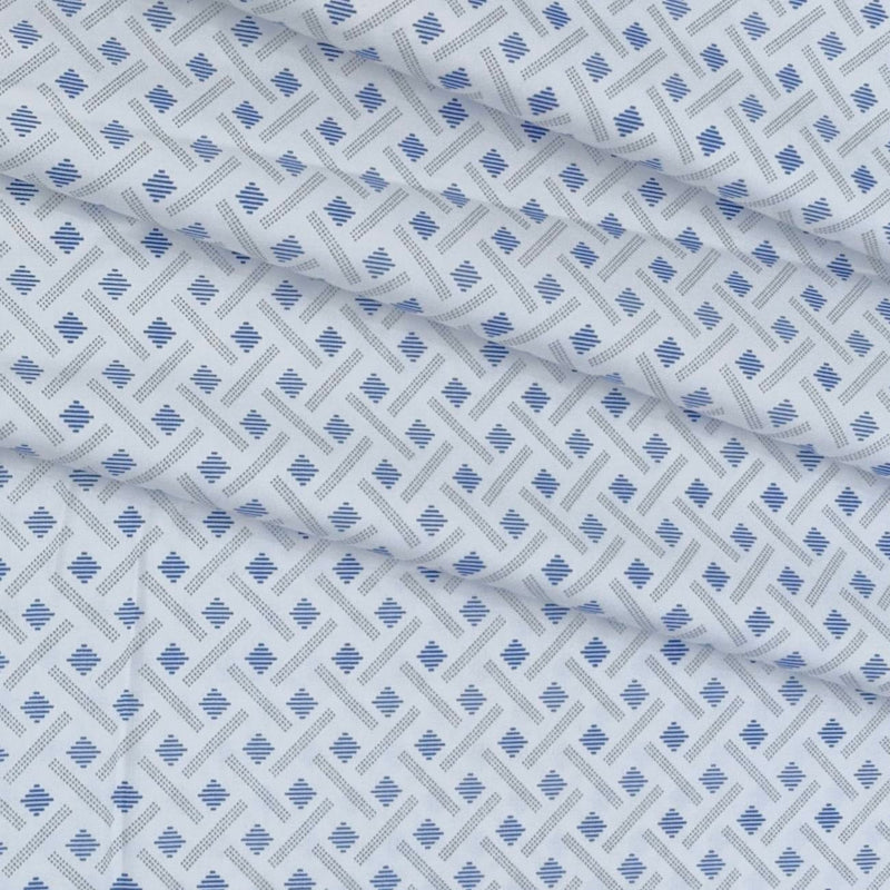 Shirt Fabric Raymond Giza Cotton Printed Colour Blue N Light Grey