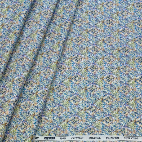 Shirt Fabric Raymond Giza Cotton Digital Print Colour Multicolour