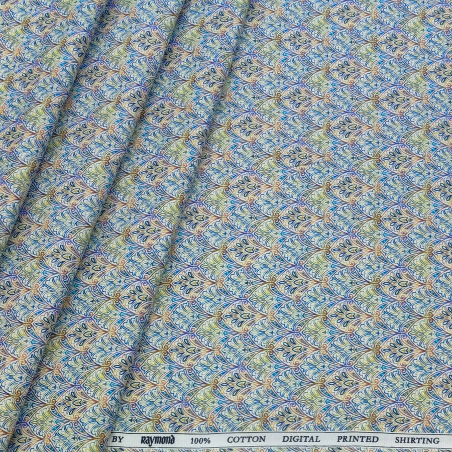 Shirt Fabric Raymond Giza Cotton Digital Print Colour Multicolour