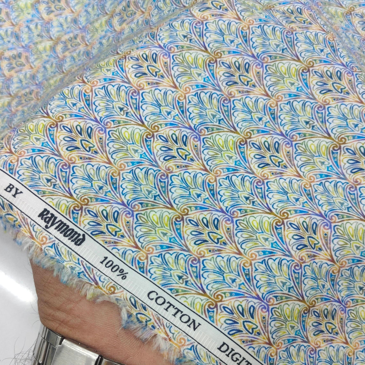 Shirt Fabric Raymond Giza Cotton Digital Print Colour Multicolour