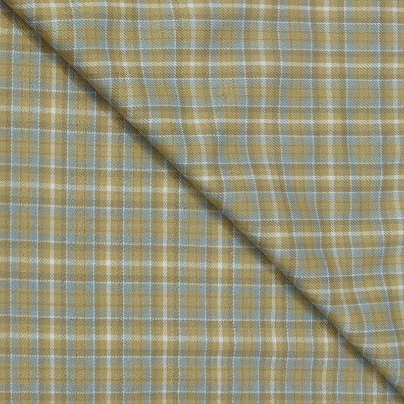 Warm Shirt Fabric Ocm Mix Check Colour Golden Beige