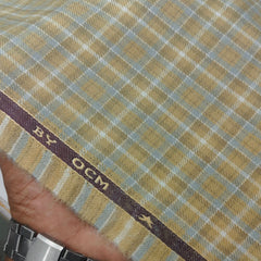Warm Shirt Fabric Ocm Mix Check Colour Golden Beige