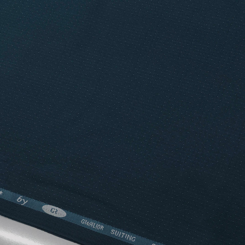 Trouser Fabric Gr Gwalior Poly Viscose Designer Dobby With Check Colour Prussian Blue