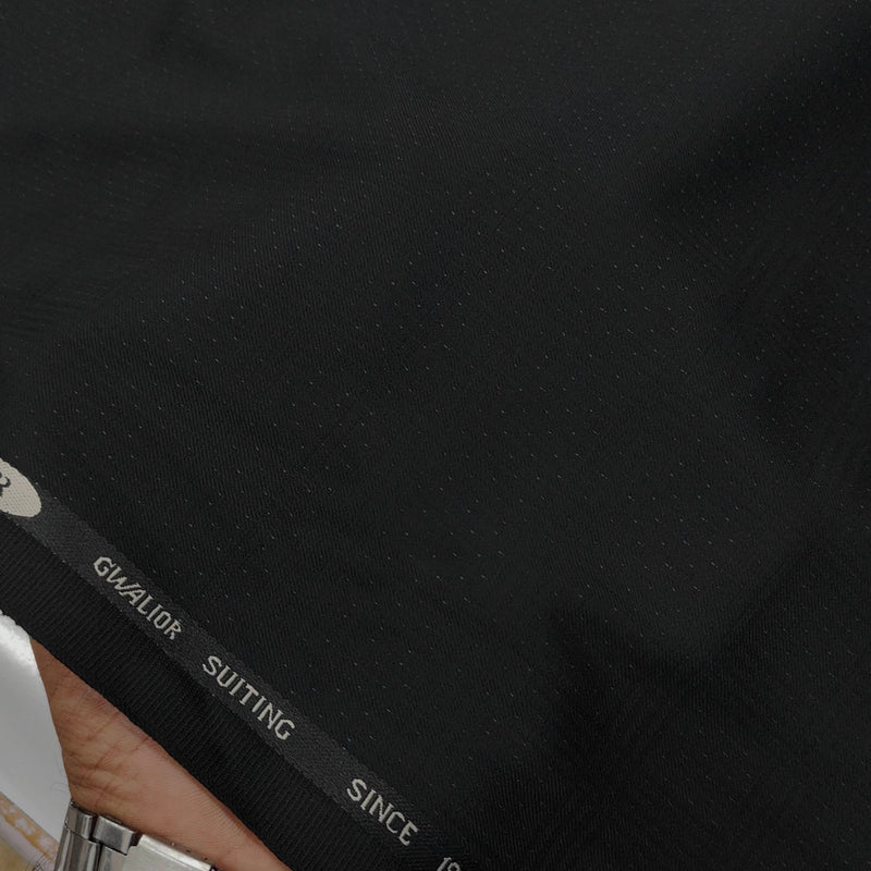 Trouser Fabric Gr Gwalior Poly Viscose Designer Dobby With Check Colour Black