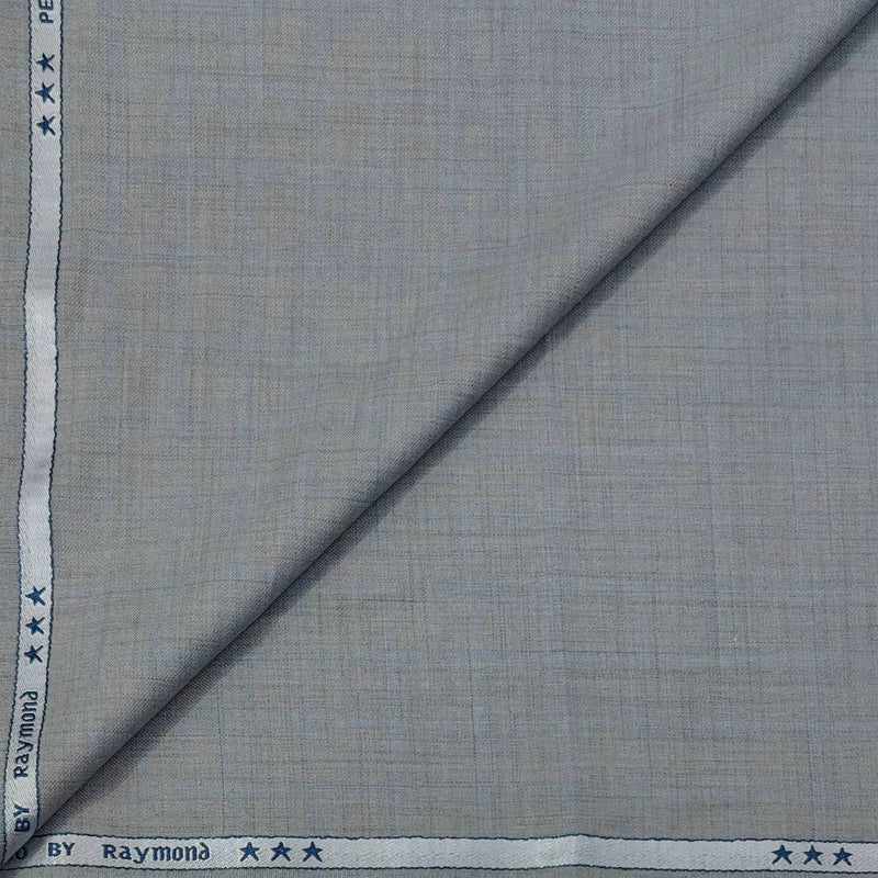Trouser Fabric Raymond Poly Viscose Mild Check Colour Silver Grey