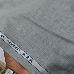Trouser Fabric Raymond Poly Viscose Mild Check Colour Silver Grey