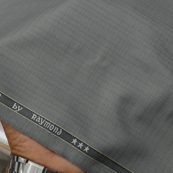 Trouser Fabric Raymond Poly Viscose Mix Check Colour Light Greenish Grey