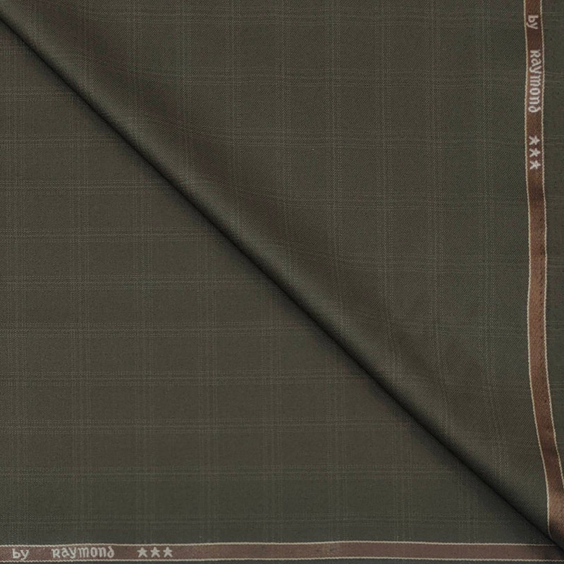 Trouser Fabric Raymond Poly Viscose Check Colour Cafe Noir Brown