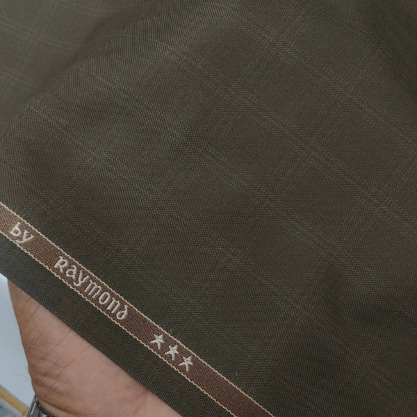 Trouser Fabric Raymond Poly Viscose Check Colour Cafe Noir Brown