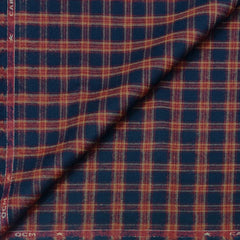 Warm Shirt Fabric Ocm Check Colour Reddish Maroon N Dark Blue
