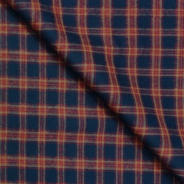 Warm Shirt Fabric Ocm Check Colour Reddish Maroon N Dark Blue