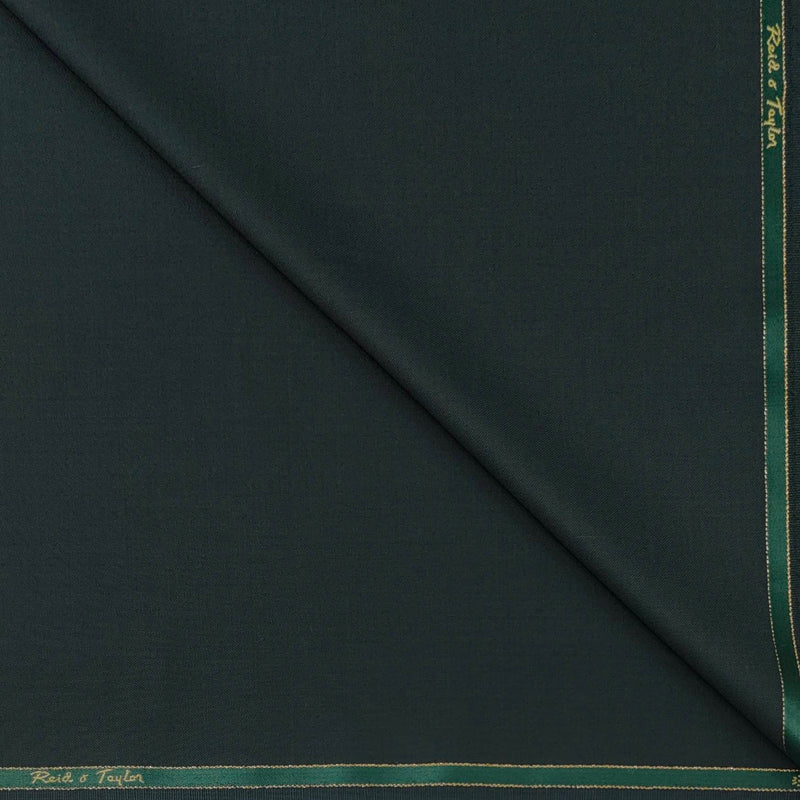 Trouser Fabric Reid & Taylor 90s Wool Blended Plain Color Dark Fedgrau Green