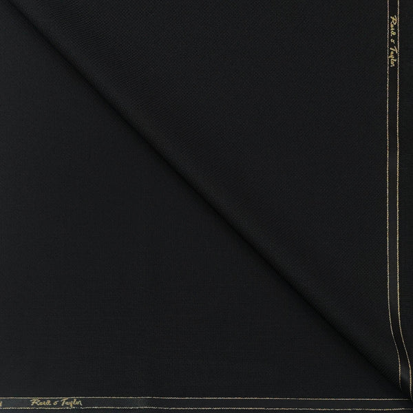 Trouser Fabric Reid & Taylor Super 100s Wool Blended Textured Color Black