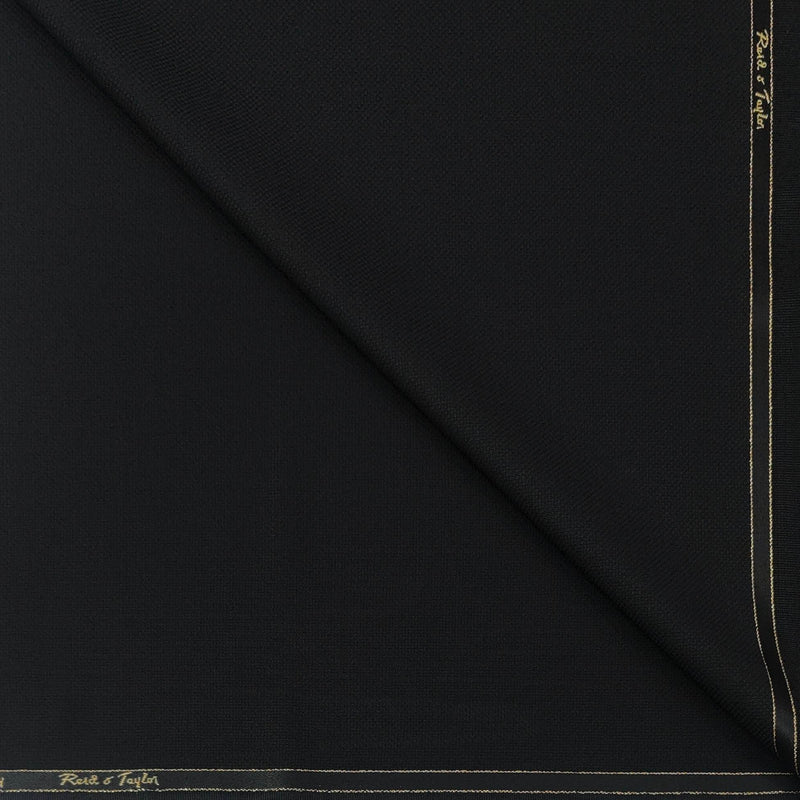 Trouser Fabric Reid & Taylor Super 100s Wool Blended Textured Color Black
