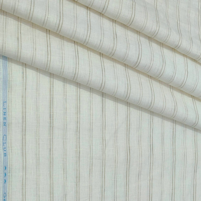 Shirt Fabric Linen Club Pure Linen Broad Lining Colour Light Brown N Off White