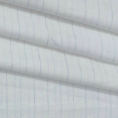 Shirt Fabric Linn Club Pure Linen Broad Lining Colour Blue N White