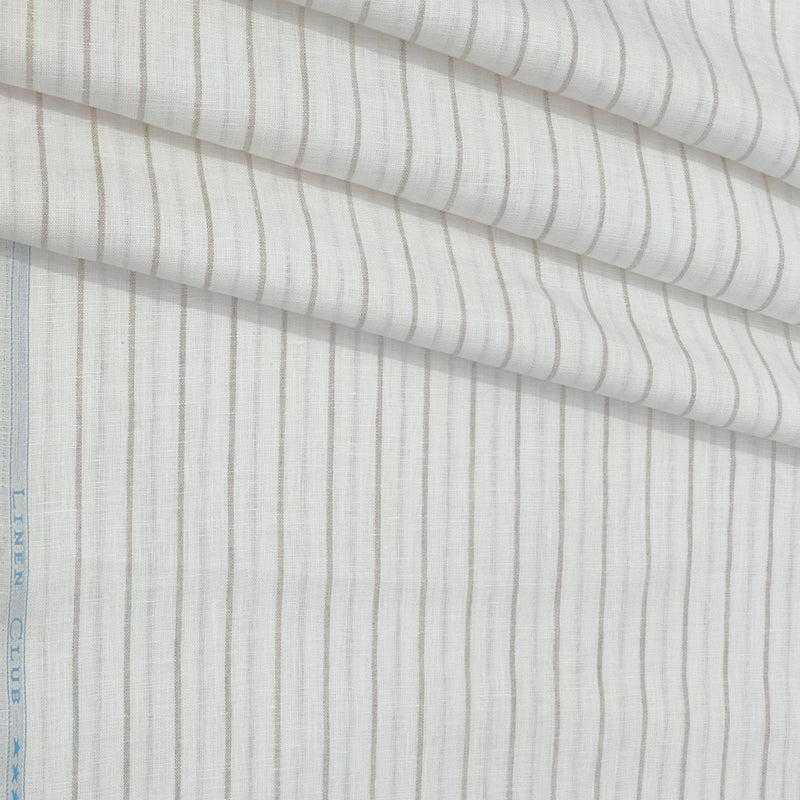 Shirt Fabric Linen Club Pure Linen Broad Lining Colour Brown N Off White