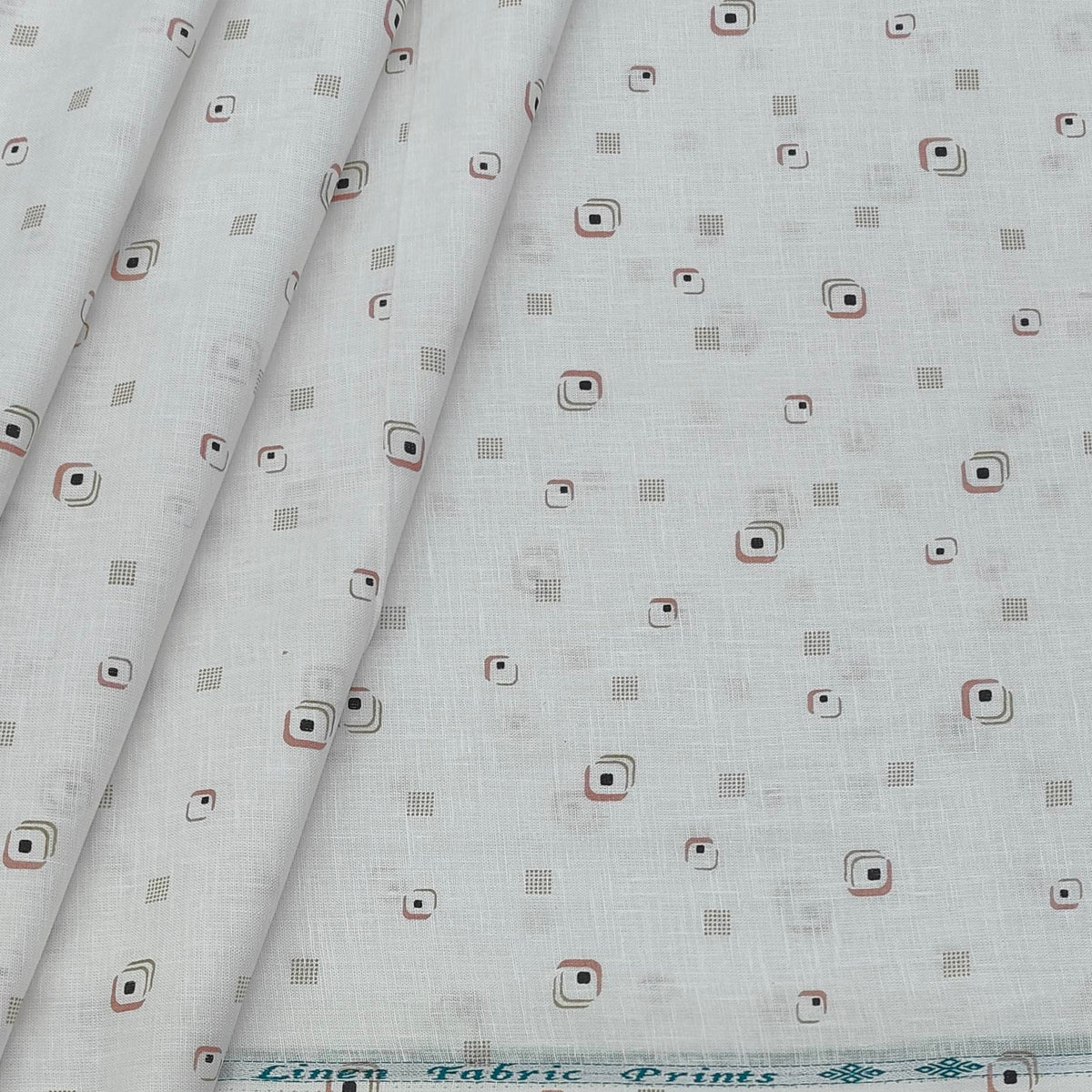 Shirt Fabric ManTire 100% Cotton Premium Linen Look Printed Colour Brown N White