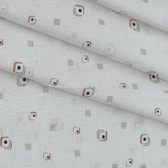 Shirt Fabric ManTire 100% Cotton Premium Linen Look Printed Colour Brown N White