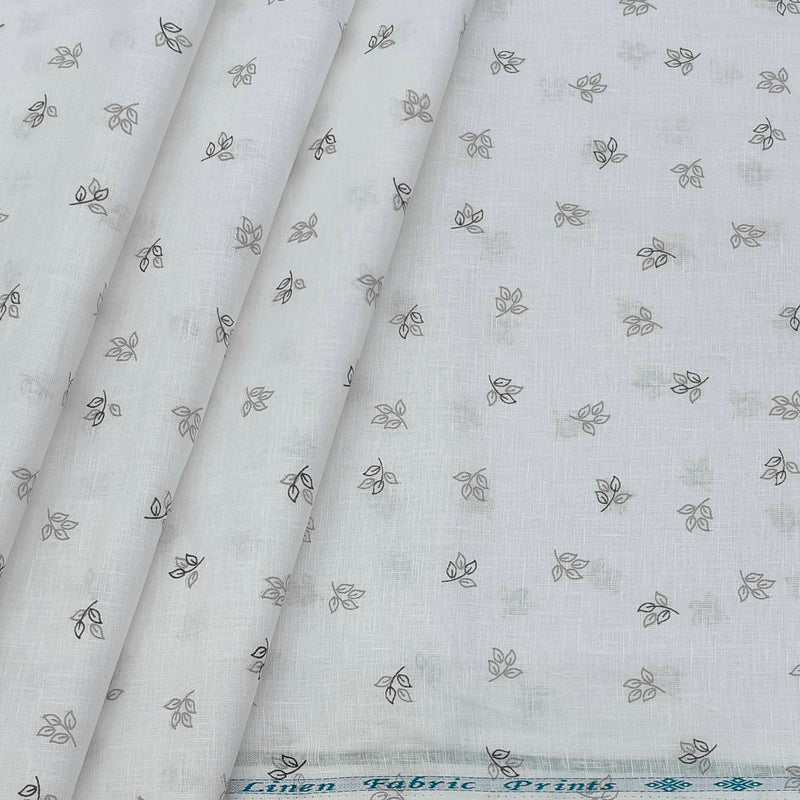 Shirt Fabric ManTire 100% Cotton Premium Linen Look Printed Colour Light Brown N White