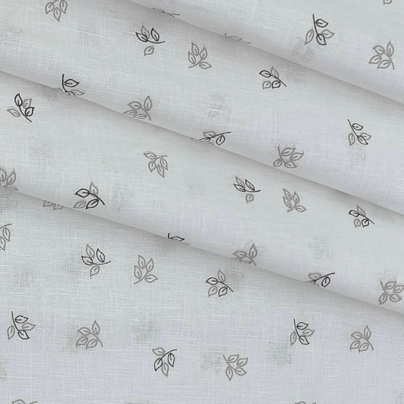 Shirt Fabric ManTire 100% Cotton Premium Linen Look Printed Colour Light Brown N White