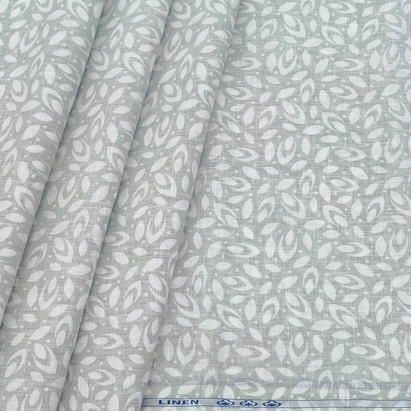 Shirt Fabric ManTire 100% Cotton Premium Linen Look Printed Colour Glacial Light Green