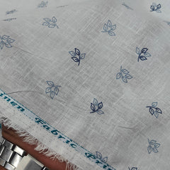 Shirt Fabric ManTire 100% Cotton Premium Linen Look Printed Colour Lava Grey N White