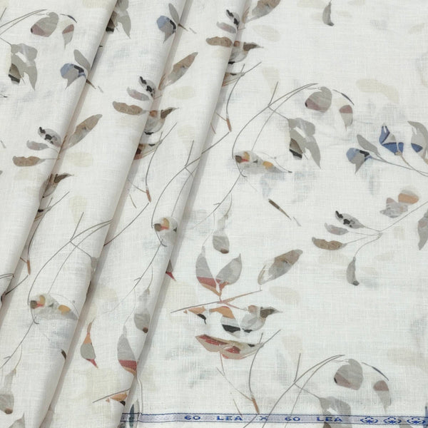 Shirt Fabric ManTire 100% Cotton Premium Linen Look Printed Colour Brown N White