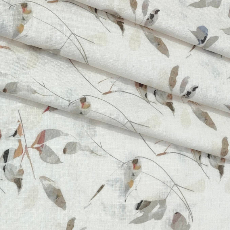 Shirt Fabric ManTire 100% Cotton Premium Linen Look Printed Colour Brown N White