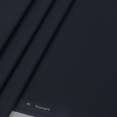 Trouser Fabric Siyaram 4Way Lycra Premium Plain Colour Dark Blue