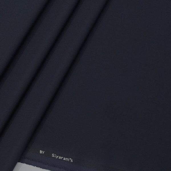Trouser Fabric Siyaram 4Way Lycra Premium Plain Colour Dark Blue