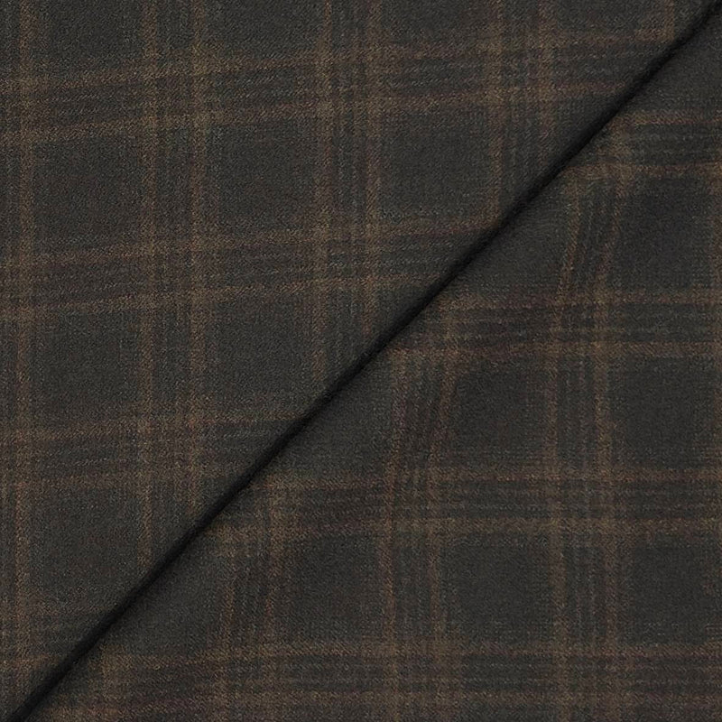 Tweed BlazerFabric Raymond Super 100s Count 100%Wool Check Colour Mocha Brown