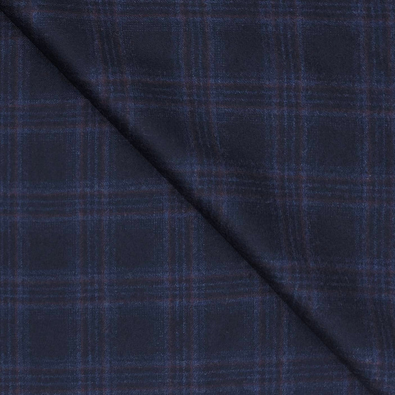 Tweed Blazer Fabric Raymond Super 100s Count 100%Wool Check Colour Dark Blue