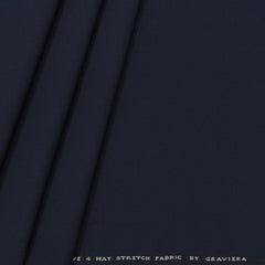 Trouser Fabric Graviera 4Way Lycra Premium Plain Color Dark Blue
