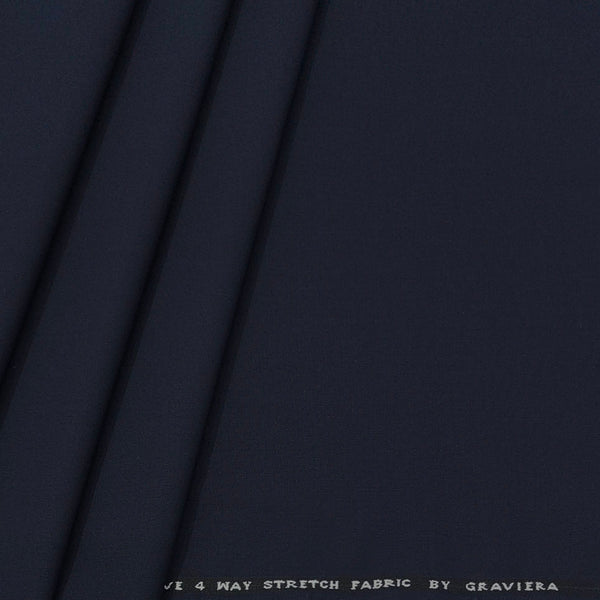 Trouser Fabric Graviera 4Way Lycra Premium Plain Color Dark Blue