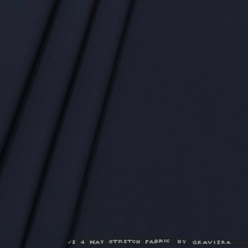 Trouser Fabric Graviera 4Way Lycra Premium Plain Color Dark Blue