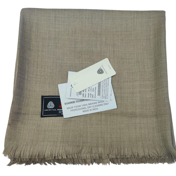 Modella 100% Wool Shawl Lohi Kashmiri Toosha Brunette Brown