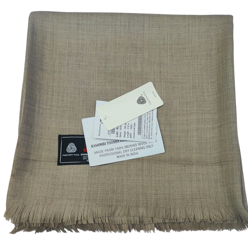 Modella 100% Wool Shawl Lohi Kashmiri Toosha Brunette Brown