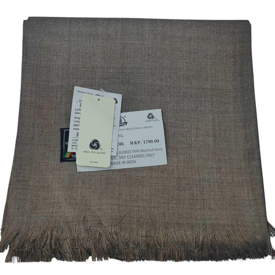 Modella Woollen Shawl Lohi Pashmina Rukh Dark Brown