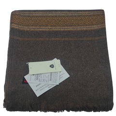 Modella Woollen Thick Shawl Lohi Himalyan With Border Colour Coffee Brown