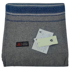 Modella Woollen THICK Shawl Lohi Himalyan With Border Colour Grey Blue