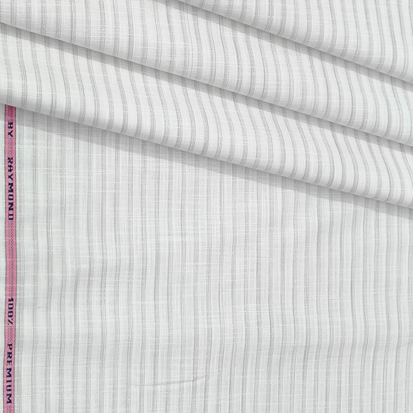 Shirt Fabric Raymond Pure Cotton Lining Colour Light Grey N Off White
