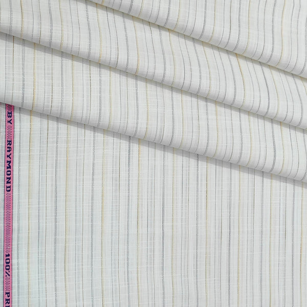 Shirt Fabric Raymond Pure Cotton Lining Colour Brown N Off White