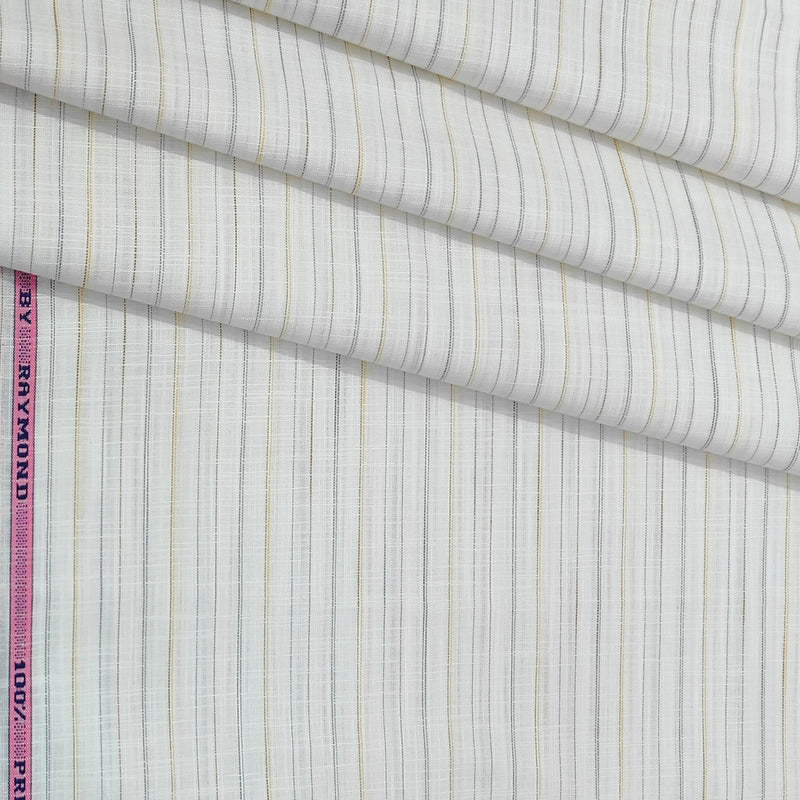 Shirt Fabric Raymond Pure Cotton Lining Colour Brown N Off White