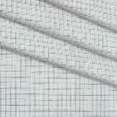 Shirt Fabric Raymond Pure Cotton Check Colour Green Grey N White