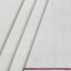 Shirt Fabric Raymond Pure Cotton Check Colour BrownN Off White